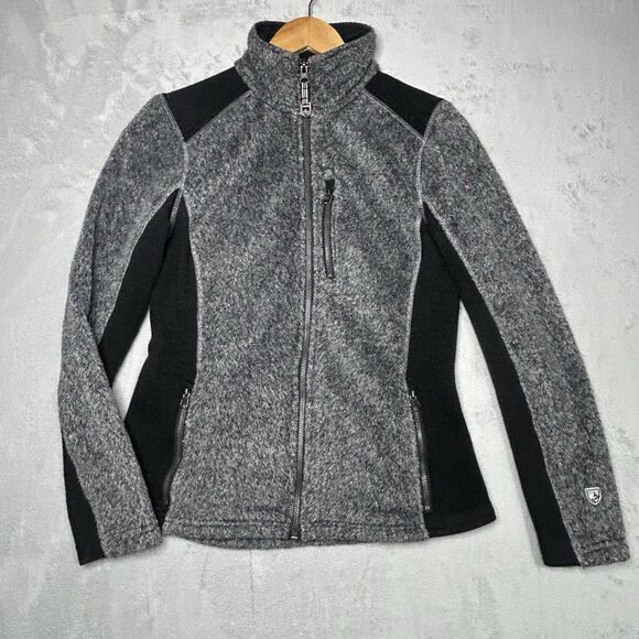 Kuhl Jacket Women’s Small Born In The Mountains Fleece Gray Zip Front Hiking - Picture 1 of 10